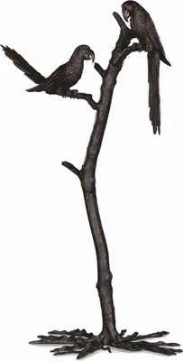 Produktbild von Casa Padrino Luxus Deko Bronze Skulptur Papageien auf Ast H. 150 cm - Deko Figur