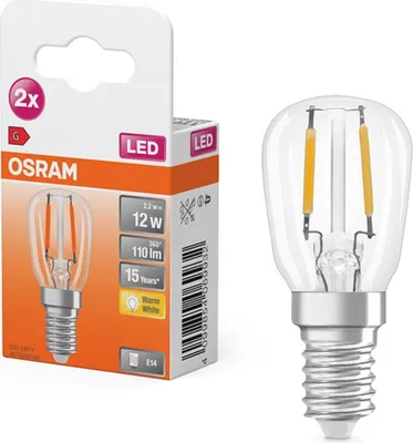 Produktbild von 2 x Osram LED Filament T26 Röhre 1,3W = 10W E14 klar 110lm warmweiß 2700K