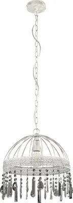 Produktbild von EGLO Pendelleuchte Steeleville, 1 flammige Hängelampe vintage, elegant, Hängeleuchte aus Metall in Weiß, Esstischlampe mit E27
