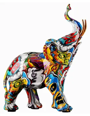 Produktbild von Kreatives Elefantenstatue aus Harz - Bunte Kunst für die Wohnraumgestaltung, Wohnzimmer, Schlafzimmer, Büro - Dekoration und Füller