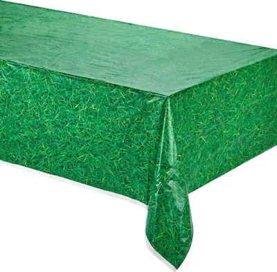 Productafbeelding van Tafelkleed met grasprint, feestdecoratie, groen, 2,74 x 1,37 m - universele maat