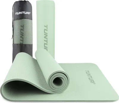 Produktbild von Tunturi Dicke Yogamatte 8mm - Rutschfest Gymnastikmatte  - Mit Tragegurt - Für Yoga und Pilates -  Sportmatte 183x61x0,8cm -Schadstofffrij - Besonders komfortabel - Mint