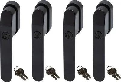 Produktbild von ABUS FG400 Abschließbarer Fenstergriff Schwarz, gleichschließend im Set 4 Stück