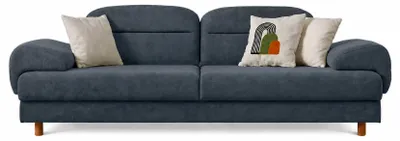 Zdjęcie produktu dla Sofa dwuosobowe z rozkładaną powierzchnią do spania, z regulowanymi podłokietnikami, w kolorze ciemnoniebieskim