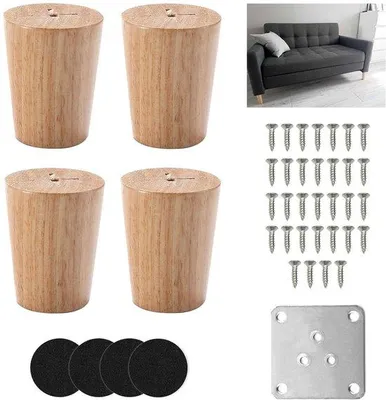 Obrázok produktu pre Drevené nohy stola – robustné a odolné – výška 6 cm