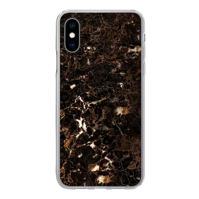 Produktbild von MuchoWow® Handyhülle Schutzhülle Hülle für iPhone X Marmor - Schwarz - Gold Silikon Softcase Handy Hülle - Handyhülle