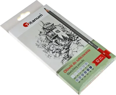Obrázok produktu pre Skicovacie ceruzky sivé 12 ks 2H-8B Titanum