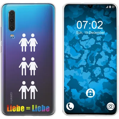 Produktbild von PhoneNatic Case kompatibel mit Huawei P30 Silikon-Hülle pride Wörter M1