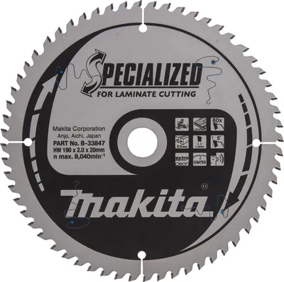 Produktbild von Makita Kreissägeblatt, SPECIALIZED 190 mm x 20 mm - 60 Zähne - Laminat