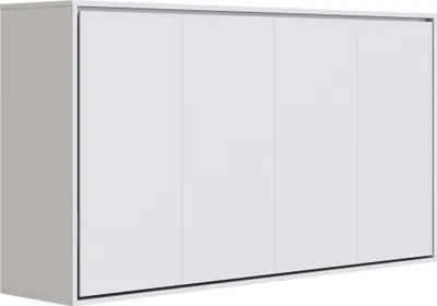Produktbild von Schrankbett 100x200 Horizonzal (M2 55cm Tiefe) mit Polsterrahmen Perlgrau