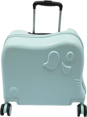 Produktbild von Kinderkoffer mit Rollen – Handgepäck für Kleinkinder – Reisen mit Kindern – Niedliches Elefanten-Design – Viel Stauraum – Mintgrün