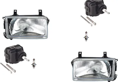 Produktbild von Scheinwerfer passend für VW Transporter T4 90-03 + H4 Links Rechts m. Stellmotor 1H0941295E 1H0941295C 4A0941295 701941017 701941017C 701941018 Johns