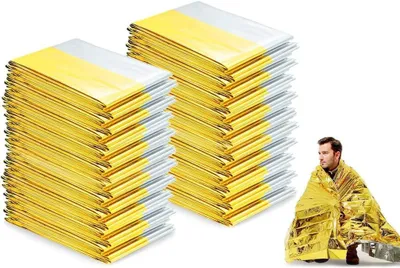 Productafbeelding van Reddingsdekens - Nooddekens - Outdoor avonturen - Herbruikbaar en reflecterend - 20 stuks - Goud