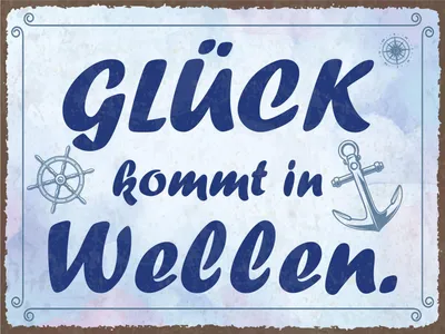 Produktbild von vianmo Blechschild 30x40 cm Glück kommt in Wellen