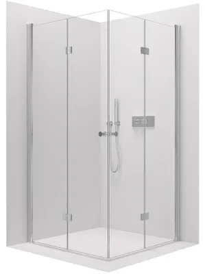 Zdjęcie produktu dla szkło ceramiczneO – Kabina prysznicowa Volpe Duo L/P – 6 mm – chrom, szkło przezroczyste – 120 x 120 x 190 cm – składana