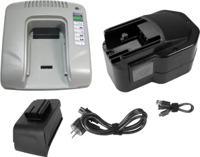 Produktbild von Trade-Shop 2in1 Set: Ni-MH Akku 14,4V / 3300mAh + USB Ladegerät kompatibel mit Milwaukee 4932399188, 4932399484, 4932399485, 4932399486, 4932-367905