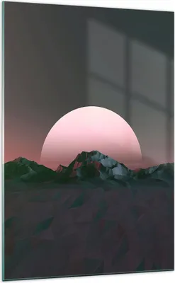 Produktbild von Bilder auf glas - Einteilig - Landschaft Berge Sonne - 70x100cm - Glasbilder - Wandbilder - Bilder - zum Aufhängen bereit - Wanddekoration aus Glas - Glas Bilder - Wandbild auf Glas - GPA70x100-4320