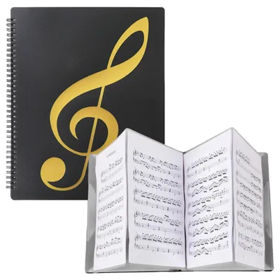 Productafbeelding van A4 Zwart Muziekmap met 40 Bladen en Ringband