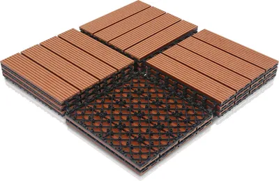Produktbild von Wolketon WPC Terrassenfliesen 11er Holzfliesen Kunststoff für 1m² 30x30cm Garten Klickfliese Bodenbelag mit Drainage Balkonfliesen