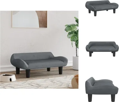 Obrázek produktu pro vidaXL Pelíšek pro psy tmavě šedý 70x40x24 cm samet - Pelíšky pro psy