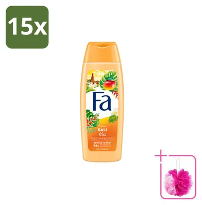 Productafbeelding van 15 x Douchegel Bali Kiss - Mango en vanillebloem - 250 ml - Voordeelverpakking - 15 stuks