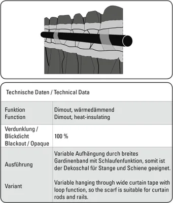 Produktbild von Gardinia Schal mit Gardinenband Dimout taupe 140 x 245 cm