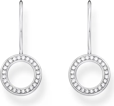 Thomas Sabo H2291-051-14 Damen-Ohrringe in Kreisform mit weißen Steinen Silber 1