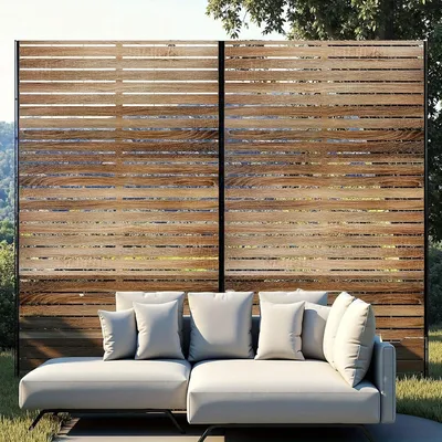 Produktbild von Privatsphärenschutzwand – Freistehende Metallwand für Garten und Terrasse, in Schwarz