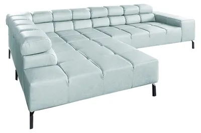Produktbild von KAWOLA Sofa NELSON Ecksofa Leder hellblau Recamiere links