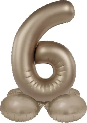 Produktbild von Stehender Folienballon Zahl 6 Starlight Gold 72cm