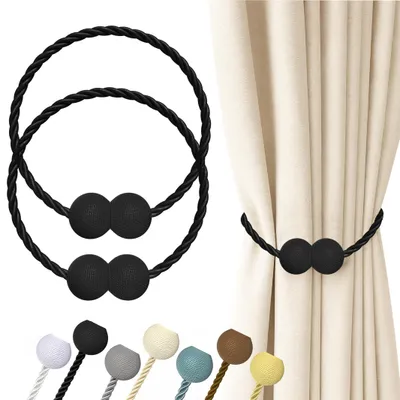 Produktbild von Magnetische Gardinenhalter, schwarz, 2 Stück