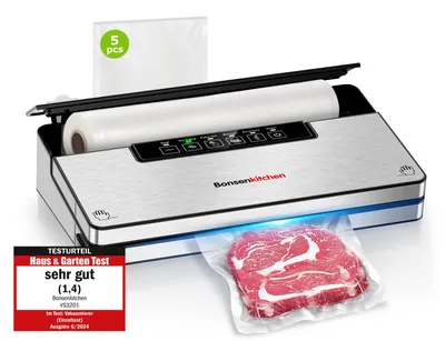 Vakuumiergerät 125 W, Globefish-Technologie, Edelstahl, silber