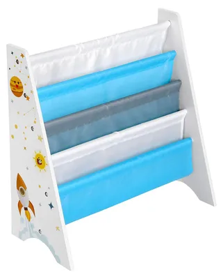 Kinderbücherregal, 4 Ebenen, Weltraum, 62,5x28x60 cm