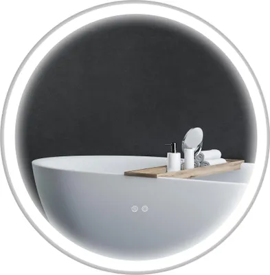 Produktbild von Runder LED-Badezimmerspiegel 60cm mit Anti-Beschlag Touch-Funktion, Spiegelschrank Badspiegel Beleuchtung