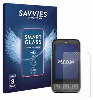 Produktbild von 3x Savvies Schutzglas Folie für Wahoo Elemnt Roam 3 9H Panzer Schutzfolie Glas Displayschutz klar transparent