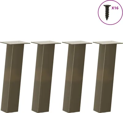 Produktbild von Möbel Couchtischbeine 4 Stk. Naturstahl 30 cm Stahl - Tischbeine 4012499