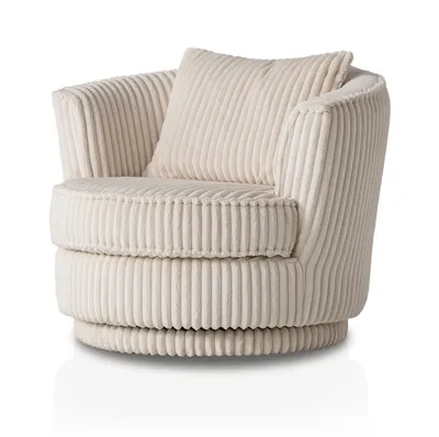 Produktbild von Polstersessel "Comfy" in woll weiß Mega-Cord Loveseat 360° drehbar 95 x 95 cm
