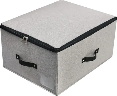 Produktbild von Opvouwbare Organizer-Box mit Trennwand - Kleidung - Bettwäsche Box - Schlafzimmer Ankleidebrett - Dunkelgrau