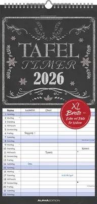 Produktbild von Tafel Timer Familienplaner 2026 - Familienkalender 22x45 cm