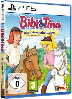 The image shows the front cover of a video game case for 'Bibi & Tina das Pferdeabenteuer' on PS5.