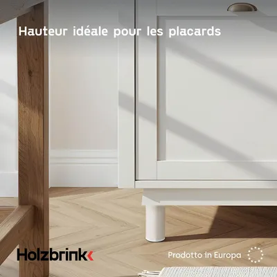 Immagine prodotto di HOLZBRINK Piedini per mobili 15 cm in metallo nero Ø42,4 mm (Set di 4) – Piedi letto 15 cm, piedi per divano, scaffale e mobili da cucina – solide, moderne, verniciati a polvere – Modello: HLT-14C