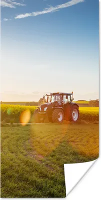 Produktbild von MuchoWow® Poster Traktor - Gras - Sonnenuntergang 20x40 cm - Plakat - Foto