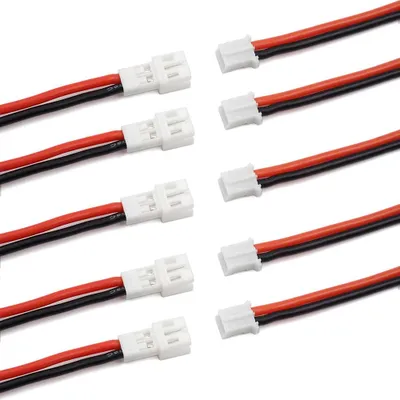Image de 5 paires de câbles (10 connecteurs mâles et femelles) JST-PH 2.0 pour batteries JJRC H36, H67, Blade, Inductrix, EMachine E010 et E013