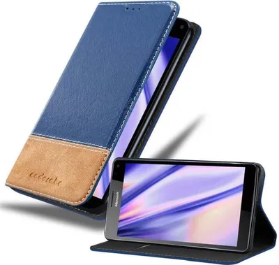 Produktbild von Cadorabo Hülle für Nokia Lumia 950 XL Schutzhülle in Blau SHandyhülle Book Case Etui Kunstleder