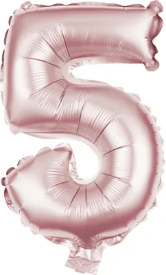 Produktbild von Folienballon Zahl 5 rosegold 100 cm