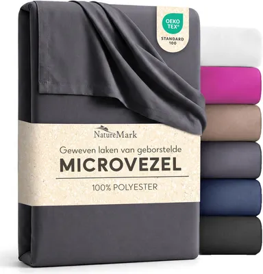 Productafbeelding van Laken zonder elastiek 240x275 cm – Vlak laken van geborsteld en geweven microvezel, zacht & ademend, kreukarm