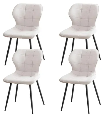 Immagine prodotto di Sedie da pranzo - Set da 4 - Stile moderno minimalista - Struttura in metallo - Adatte per la zona pranzo - Colore beige