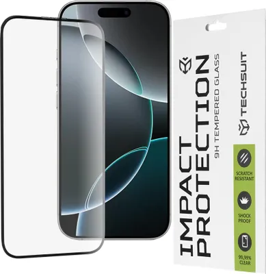 Produktbild von Techsuit Full Cover Impact Protection Displayschutzfolie für Apple iPhone 16 Pro - Schwarz