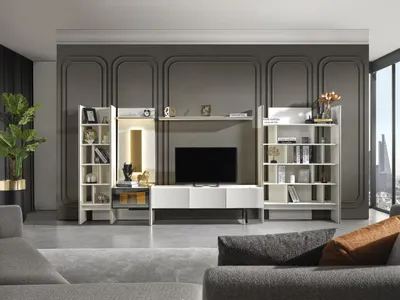 Immagine prodotto di Mobili porta tv per soggiorno credenza tv rtv stile bianco lusso legno