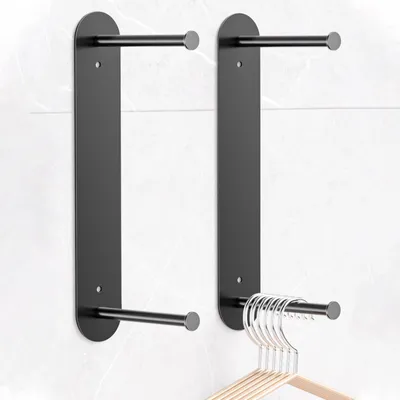 Image de Elzusha - 2 supports muraux pour cintres, idéaux pour optimiser l'espace